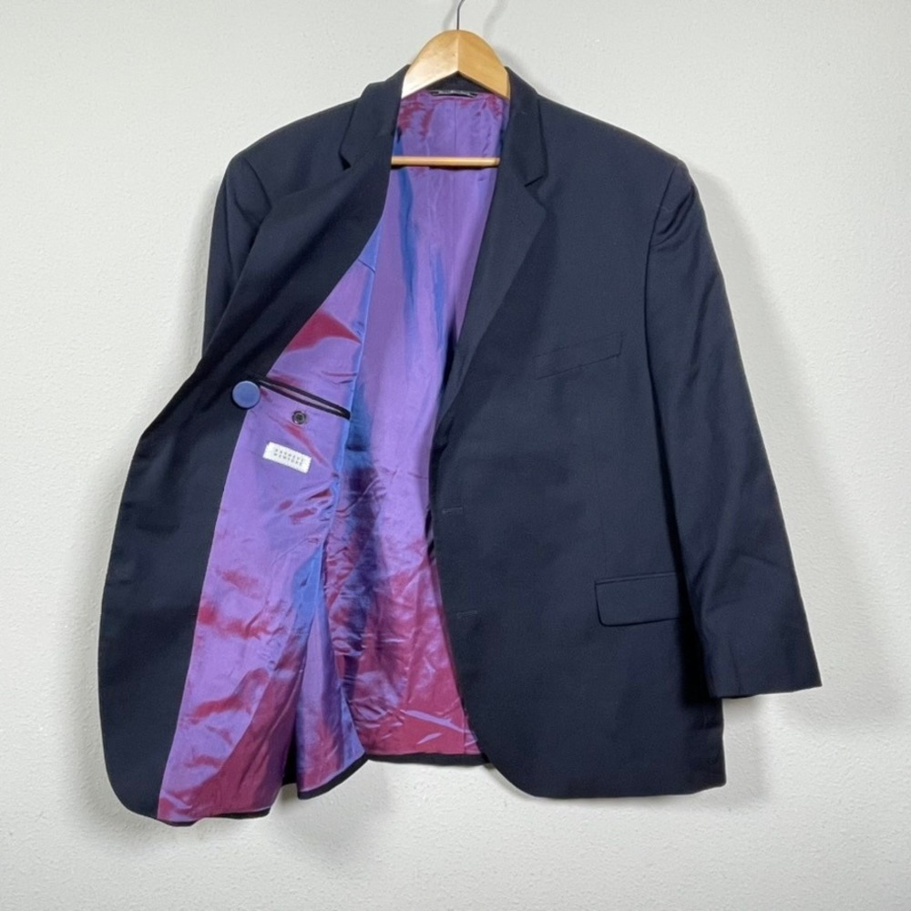 Barneys New York Blazer Men 50R Navy Blue Loro Piana Super 120s Corporate Jacket